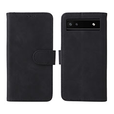 Funda de Cuero Cartera con Soporte Carcasa L01Z para Google Pixel 6a 5G Negro