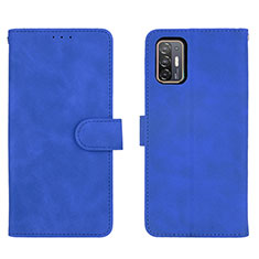 Funda de Cuero Cartera con Soporte Carcasa L01Z para HTC Desire 21 Pro 5G Azul