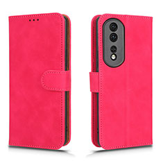 Funda de Cuero Cartera con Soporte Carcasa L01Z para Huawei Honor 80 Pro Flat 5G Rosa Roja