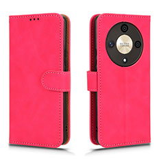 Funda de Cuero Cartera con Soporte Carcasa L01Z para Huawei Honor Magic6 Lite 5G Rosa Roja