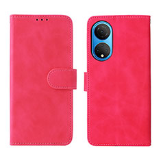 Funda de Cuero Cartera con Soporte Carcasa L01Z para Huawei Honor X7 Rosa Roja