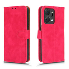 Funda de Cuero Cartera con Soporte Carcasa L01Z para Huawei Honor X7a Rosa Roja