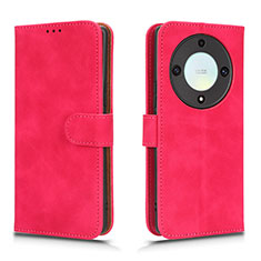 Funda de Cuero Cartera con Soporte Carcasa L01Z para Huawei Honor X9a 5G Rosa Roja