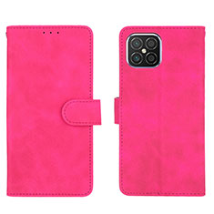 Funda de Cuero Cartera con Soporte Carcasa L01Z para Huawei Nova 8 SE 4G Rosa Roja