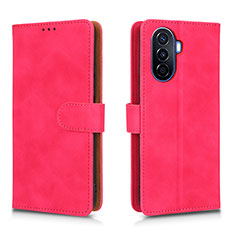 Funda de Cuero Cartera con Soporte Carcasa L01Z para Huawei Nova Y70 Plus Rosa Roja