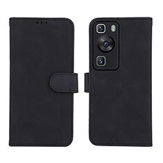 Funda de Cuero Cartera con Soporte Carcasa L01Z para Huawei P60 Negro