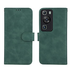 Funda de Cuero Cartera con Soporte Carcasa L01Z para Huawei P60 Pro Verde