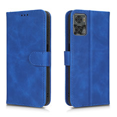 Funda de Cuero Cartera con Soporte Carcasa L01Z para Motorola Moto E22 Azul