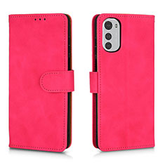 Funda de Cuero Cartera con Soporte Carcasa L01Z para Motorola Moto E32 Rosa Roja