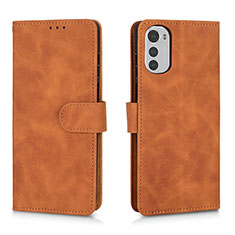 Funda de Cuero Cartera con Soporte Carcasa L01Z para Motorola Moto E32s Marron