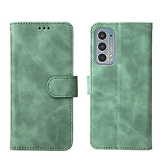 Funda de Cuero Cartera con Soporte Carcasa L01Z para Motorola Moto Edge 20 5G Verde