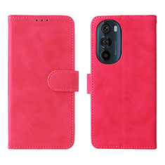 Funda de Cuero Cartera con Soporte Carcasa L01Z para Motorola Moto Edge 30 Pro 5G Rosa Roja