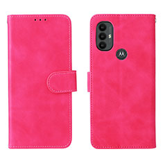 Funda de Cuero Cartera con Soporte Carcasa L01Z para Motorola Moto G Play (2023) Rosa Roja