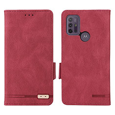 Funda de Cuero Cartera con Soporte Carcasa L01Z para Motorola Moto G10 Power Rojo