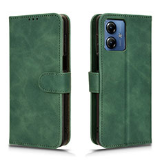 Funda de Cuero Cartera con Soporte Carcasa L01Z para Motorola Moto G14 Verde