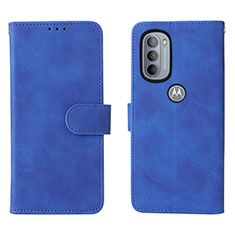 Funda de Cuero Cartera con Soporte Carcasa L01Z para Motorola Moto G41 Azul