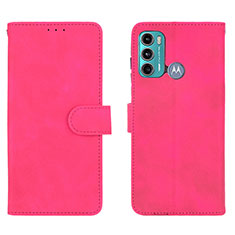 Funda de Cuero Cartera con Soporte Carcasa L01Z para Motorola Moto G60 Rosa Roja