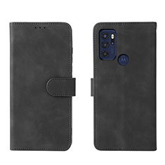 Funda de Cuero Cartera con Soporte Carcasa L01Z para Motorola Moto G60s Negro