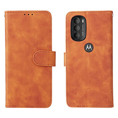 Funda de Cuero Cartera con Soporte Carcasa L01Z para Motorola Moto G71 5G Marron