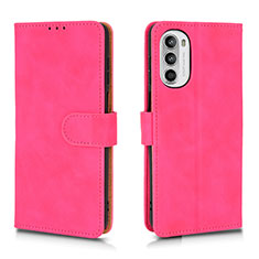 Funda de Cuero Cartera con Soporte Carcasa L01Z para Motorola Moto G71s 5G Rosa Roja