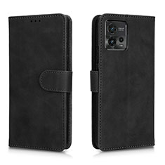 Funda de Cuero Cartera con Soporte Carcasa L01Z para Motorola Moto G72 Negro