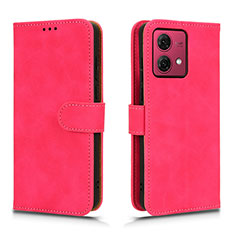 Funda de Cuero Cartera con Soporte Carcasa L01Z para Motorola Moto G84 5G Rosa Roja