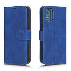 Funda de Cuero Cartera con Soporte Carcasa L01Z para Nokia C02 Azul