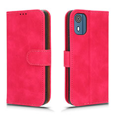 Funda de Cuero Cartera con Soporte Carcasa L01Z para Nokia C02 Rosa Roja