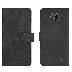 Funda de Cuero Cartera con Soporte Carcasa L01Z para Nokia C10 Negro