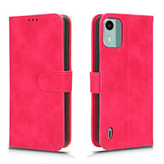 Funda de Cuero Cartera con Soporte Carcasa L01Z para Nokia C12 Plus Rosa Roja