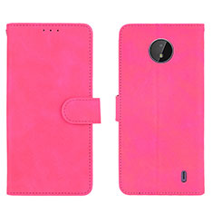 Funda de Cuero Cartera con Soporte Carcasa L01Z para Nokia C20 Rosa Roja