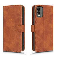 Funda de Cuero Cartera con Soporte Carcasa L01Z para Nokia C210 Marron