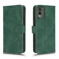 Funda de Cuero Cartera con Soporte Carcasa L01Z para Nokia C210 Verde