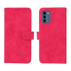 Funda de Cuero Cartera con Soporte Carcasa L01Z para Nokia C300 Rosa Roja