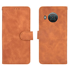 Funda de Cuero Cartera con Soporte Carcasa L01Z para Nokia X10 Marron