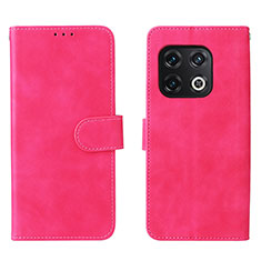 Funda de Cuero Cartera con Soporte Carcasa L01Z para OnePlus 10 Pro 5G Rosa Roja