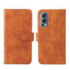 Funda de Cuero Cartera con Soporte Carcasa L01Z para OnePlus Nord 2 5G Marron