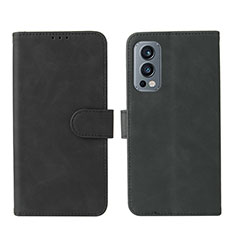 Funda de Cuero Cartera con Soporte Carcasa L01Z para OnePlus Nord 2 5G Negro