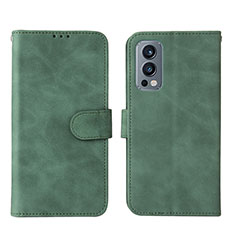 Funda de Cuero Cartera con Soporte Carcasa L01Z para OnePlus Nord 2 5G Verde