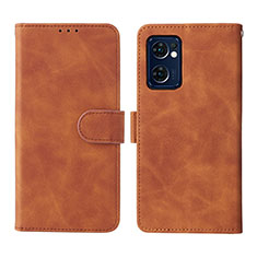 Funda de Cuero Cartera con Soporte Carcasa L01Z para OnePlus Nord CE 2 5G Marron