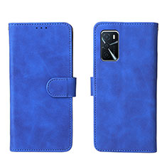 Funda de Cuero Cartera con Soporte Carcasa L01Z para Oppo A16 Azul