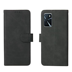 Funda de Cuero Cartera con Soporte Carcasa L01Z para Oppo A16 Negro