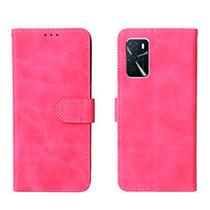 Funda de Cuero Cartera con Soporte Carcasa L01Z para Oppo A16 Rosa Roja