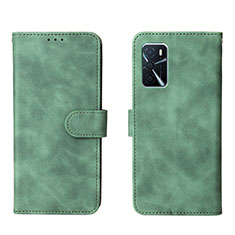 Funda de Cuero Cartera con Soporte Carcasa L01Z para Oppo A16 Verde