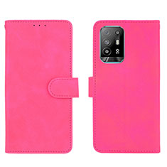 Funda de Cuero Cartera con Soporte Carcasa L01Z para Oppo A94 5G Rosa Roja