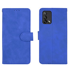 Funda de Cuero Cartera con Soporte Carcasa L01Z para Oppo F19 Azul