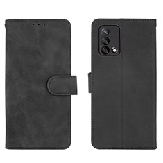 Funda de Cuero Cartera con Soporte Carcasa L01Z para Oppo F19 Negro