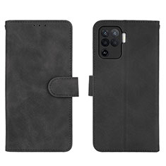 Funda de Cuero Cartera con Soporte Carcasa L01Z para Oppo F19 Pro Negro