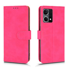 Funda de Cuero Cartera con Soporte Carcasa L01Z para Oppo F21s Pro 4G Rosa Roja