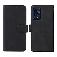 Funda de Cuero Cartera con Soporte Carcasa L01Z para Oppo Find X5 Lite 5G Negro